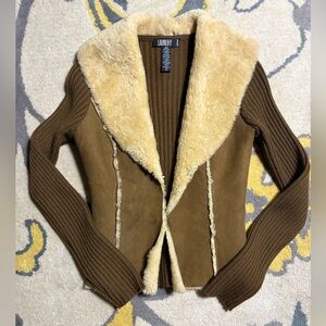 Laundry By Shelli Segal Brown and Tan Wool Jacket